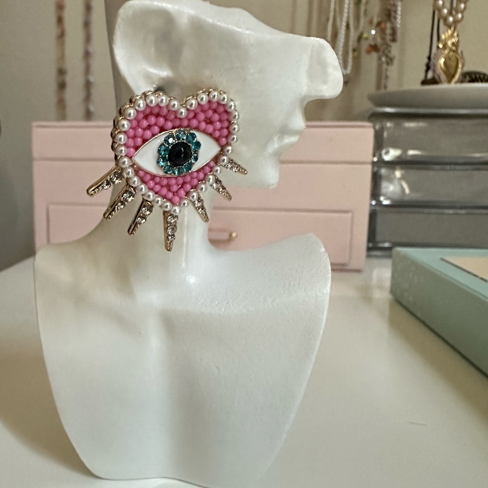 Evil eye stud earrings